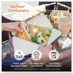Discount TO-NT-8 5.5 in. x 6.9 in. x 2.5 in. 46 oz. Sugarcane No Tree Folded Takeout Containers - Natural (300/Carton) Tabletop And Serveware