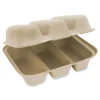 TO-SC-T3-LFS 8.8 in. x 8.2 in. x 2.9 in. Paper Fiber Hinged Containers - Natural (300/Carton) Tabletop And Serveware