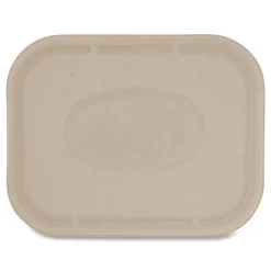 Sale TRLSC10LF 7.8 in. x 10.1 in. x 0.5 in. Paper Fiber Lids for Fiber Containers - Natural (400/Carton) Tabletop And Serveware
