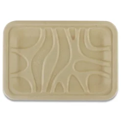 Clearance TRSC2SLLF 8.2 in. x 5.7 in. x 0.7 in. PLA Lined PFAS-Free Paper Fiber Trays - Natural (500/Carton) Tabletop And Serveware