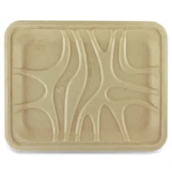 Online TRSC4SLLF 9.1 in. x 7.1 in. x 0.7 in. PLA Lined PFAS-Free Paper Fiber Trays - Natural (500/Carton) Tabletop And Serveware