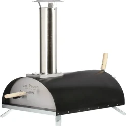 Clearance 7-Piece 20 in. x 27 in. x 32 in. Le Peppe Portable Wood Fired Pizza Oven Kit - Black Outdoor Cooking|Kitchen Appliances