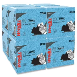 Hot 12.5 in. x 12 in. 1/4 Fold Grease and Ink Cloths Power Clean Oil - Blue (66/Box, 8 Boxes/Carton) Cleaning & Janitorial Supplies