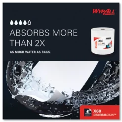 Discount 12.2 in. x 12.4 in. General Clean Jumbo Roll X60 Cloths - White (1/Carton) Cleaning & Janitorial Supplies