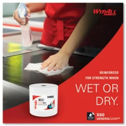 Discount 12.2 in. x 12.4 in. General Clean Jumbo Roll X60 Cloths - White (1/Carton) Cleaning & Janitorial Supplies