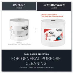 Discount 12.2 in. x 12.4 in. General Clean Jumbo Roll X60 Cloths - White (1/Carton) Cleaning & Janitorial Supplies