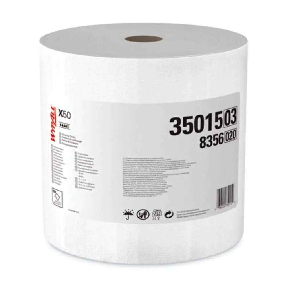 Outlet 13.4 in. x 9.8 in. Jumbo Roll X50 Cloths - White (1100/Roll) Cleaning & Janitorial Supplies