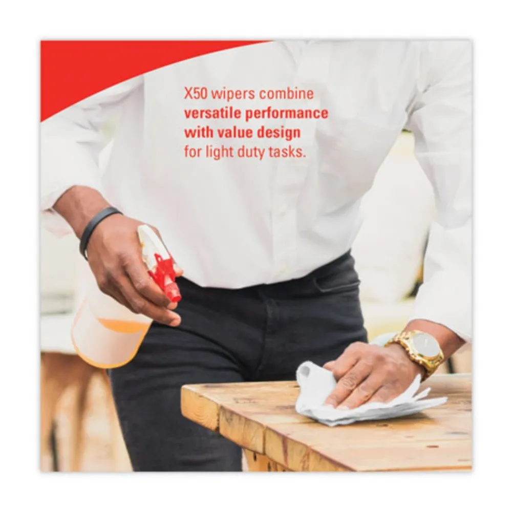 Outlet 13.4 in. x 9.8 in. Jumbo Roll X50 Cloths - White (1100/Roll) Cleaning & Janitorial Supplies