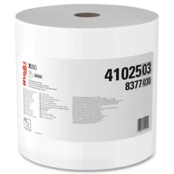 Hot 12.4 in. x 12.2 in. Power Clean Jumbo Roll X80 Heavy Duty Cloths - White (475/Roll) Paper & Dispensers