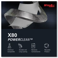 Hot 12.4 in. x 12.2 in. Power Clean Jumbo Roll X80 Heavy Duty Cloths - White (475/Roll) Paper & Dispensers