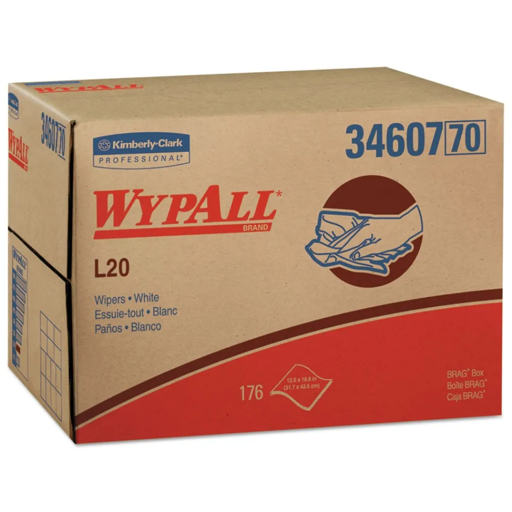 Outlet 176/Box L20 Brag Box Wipers - White Paper & Dispensers