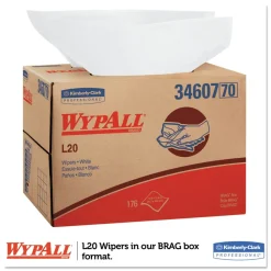 Outlet 176/Box L20 Brag Box Wipers - White Paper & Dispensers