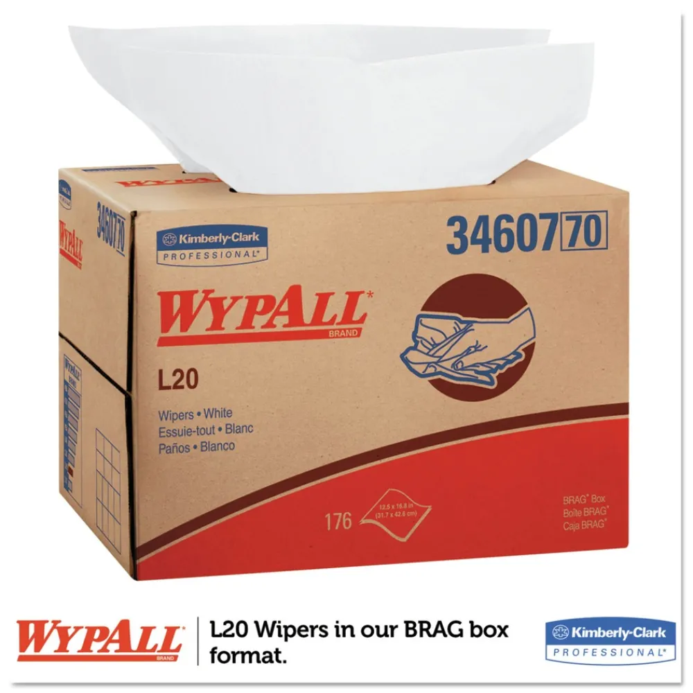Outlet 176/Box L20 Brag Box Wipers - White Paper & Dispensers