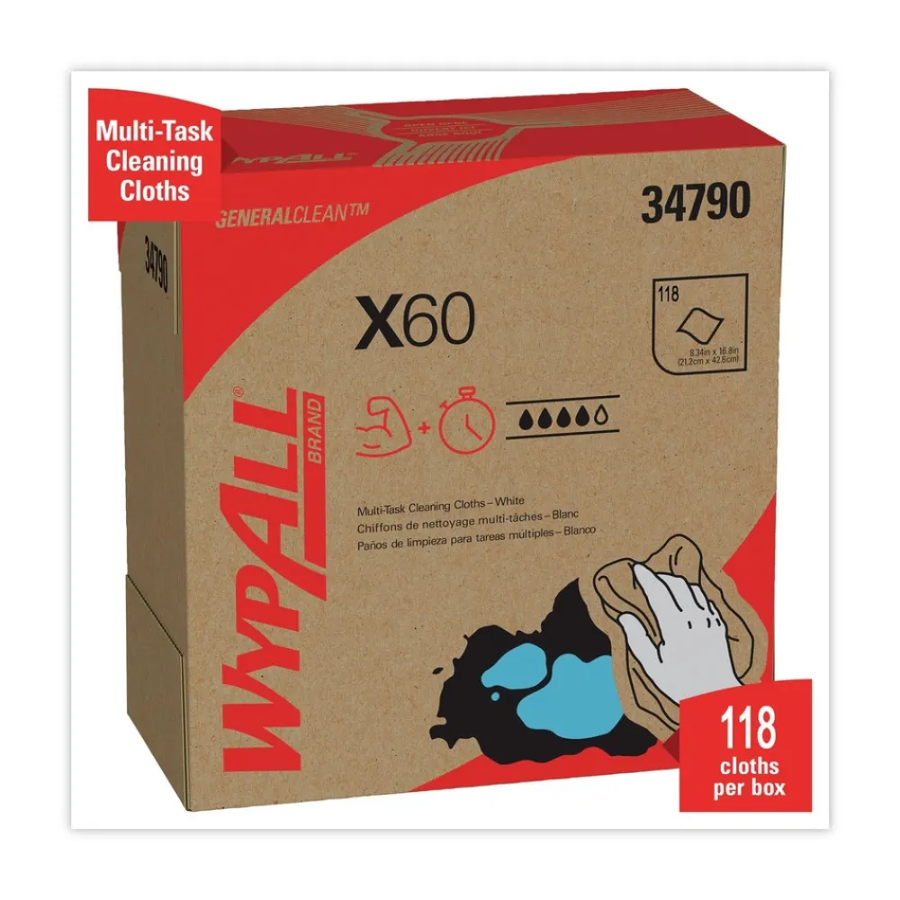 Outlet General Clean X60 POP-UP Box 8.34 in. x 16.8 in. Cloths - White (1260/Carton) Paper & Dispensers