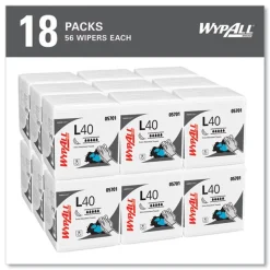 Clearance L40 1/4 Fold 12.5 in. x 12 in. Towels - White (56/Box, 18 Packs/Carton) Cleaning & Janitorial Supplies