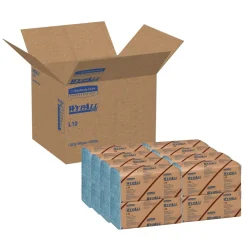 Online L10 9.38 in. x 10.25 in. 2-Ply Banded Windshield Wipers - Light Blue (140/Pack, 16 Packs/Carton) Cleaning & Janitorial Supplies