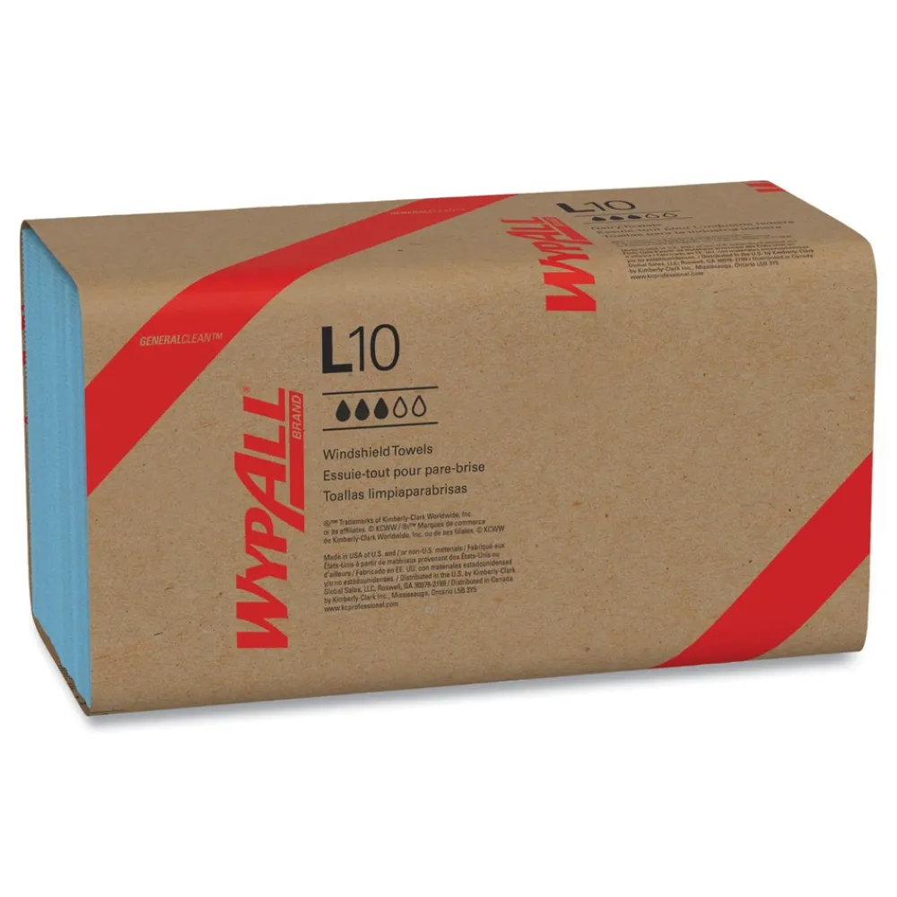 Online L10 9.1 in. x 10.25 in. Windshield Towels - Light Blue (224/Pack, 10 Packs/Carton) Cleaning & Janitorial Supplies