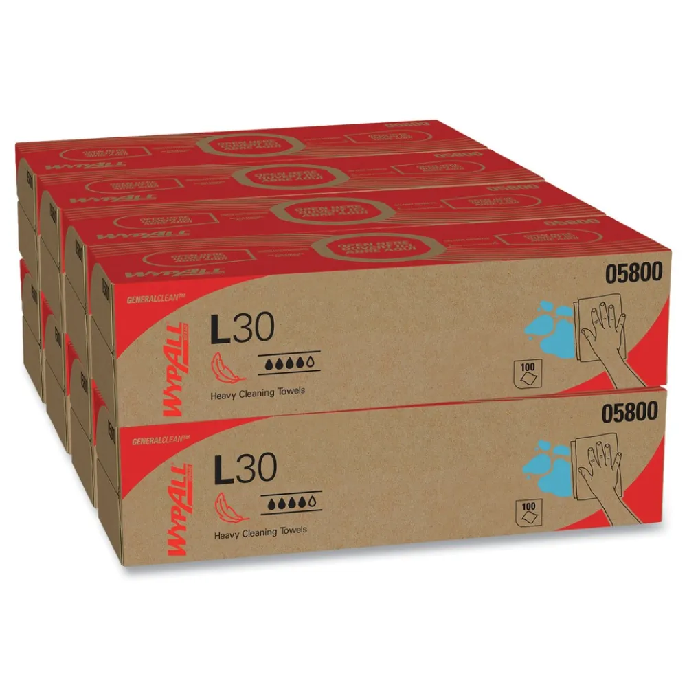 L30 POP-UP Box 16.4 in. x 9.8 in. Towels - White (100/Box, 8 Boxes/Carton) Cleaning & Janitorial Supplies