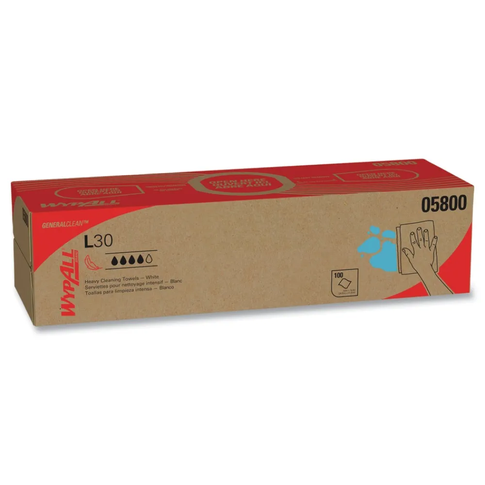 L30 POP-UP Box 16.4 in. x 9.8 in. Towels - White (100/Box, 8 Boxes/Carton) Cleaning & Janitorial Supplies