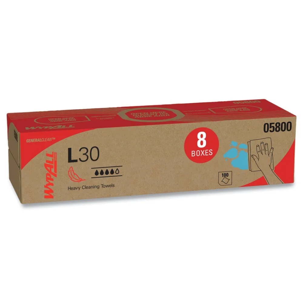 L30 POP-UP Box 16.4 in. x 9.8 in. Towels - White (100/Box, 8 Boxes/Carton) Cleaning & Janitorial Supplies