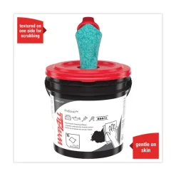 Best Power Clean ProScrub 9.5 in. x 12 in. Pre-Saturated Wipes - Citrus Scent, Green (75/Bucket) Skin Care & Personal Hygiene