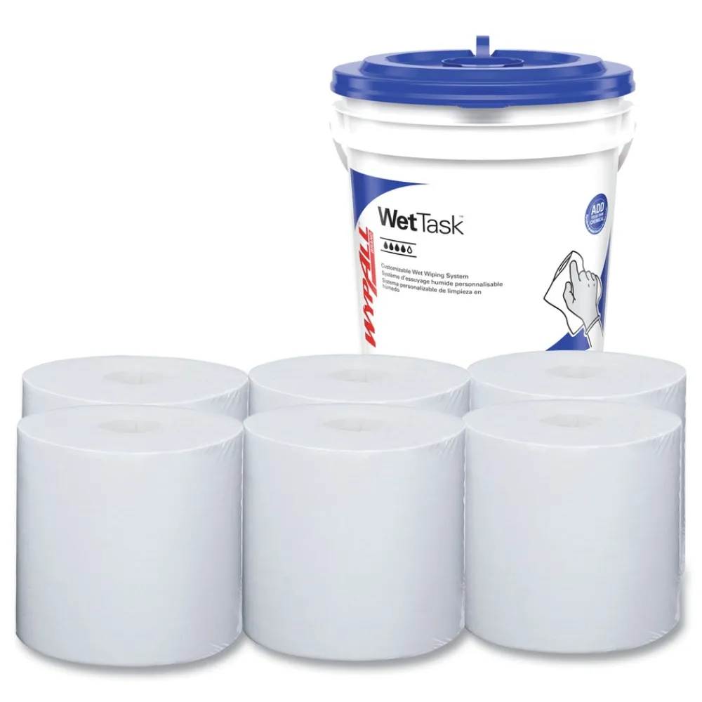 New WetTask Customizable Wet Wiping System Critical Clean Wipers for Bleach/Disinfectants/Sanitizers with Bucket (540/Carton) Cleaning & Janitorial Supplies