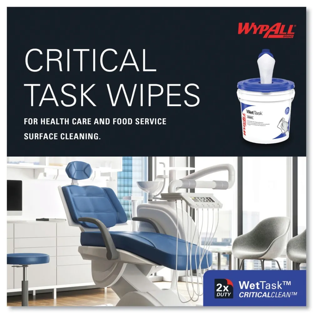 New WetTask Customizable Wet Wiping System Critical Clean Wipers for Bleach/Disinfectants/Sanitizers with Bucket (540/Carton) Cleaning & Janitorial Supplies