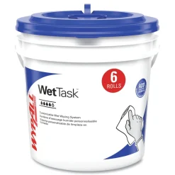 New WetTask Customizable Wet Wiping System Critical Clean Wipers for Bleach/Disinfectants/Sanitizers with Bucket (540/Carton) Cleaning & Janitorial Supplies
