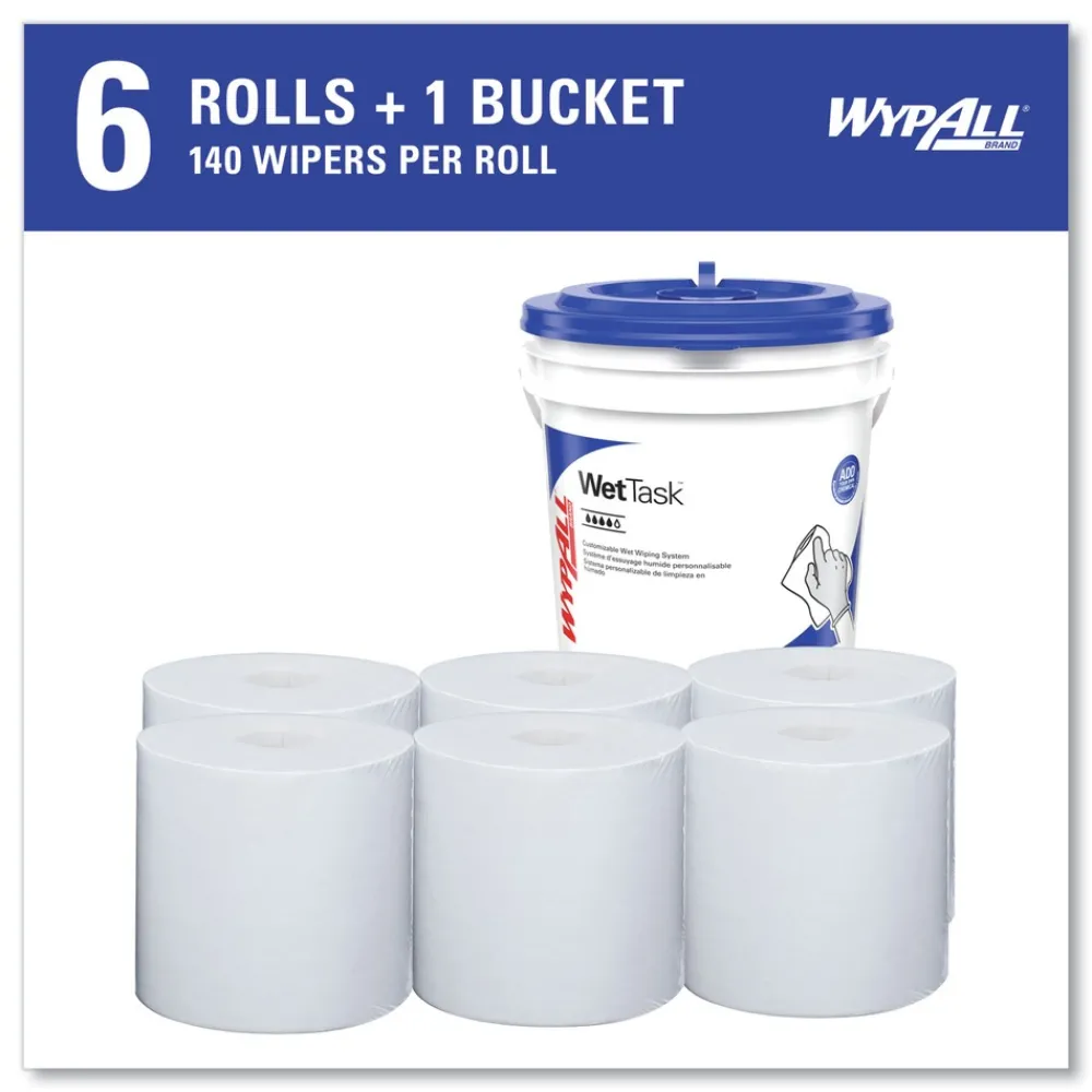 New WetTask Customizable Wet Wiping System Critical Clean Wipers for Bleach/Disinfectants/Sanitizers with Bucket (540/Carton) Cleaning & Janitorial Supplies