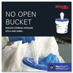 New WetTask Customizable Wet Wiping System Critical Clean Wipers for Bleach/Disinfectants/Sanitizers with Bucket (540/Carton) Cleaning & Janitorial Supplies