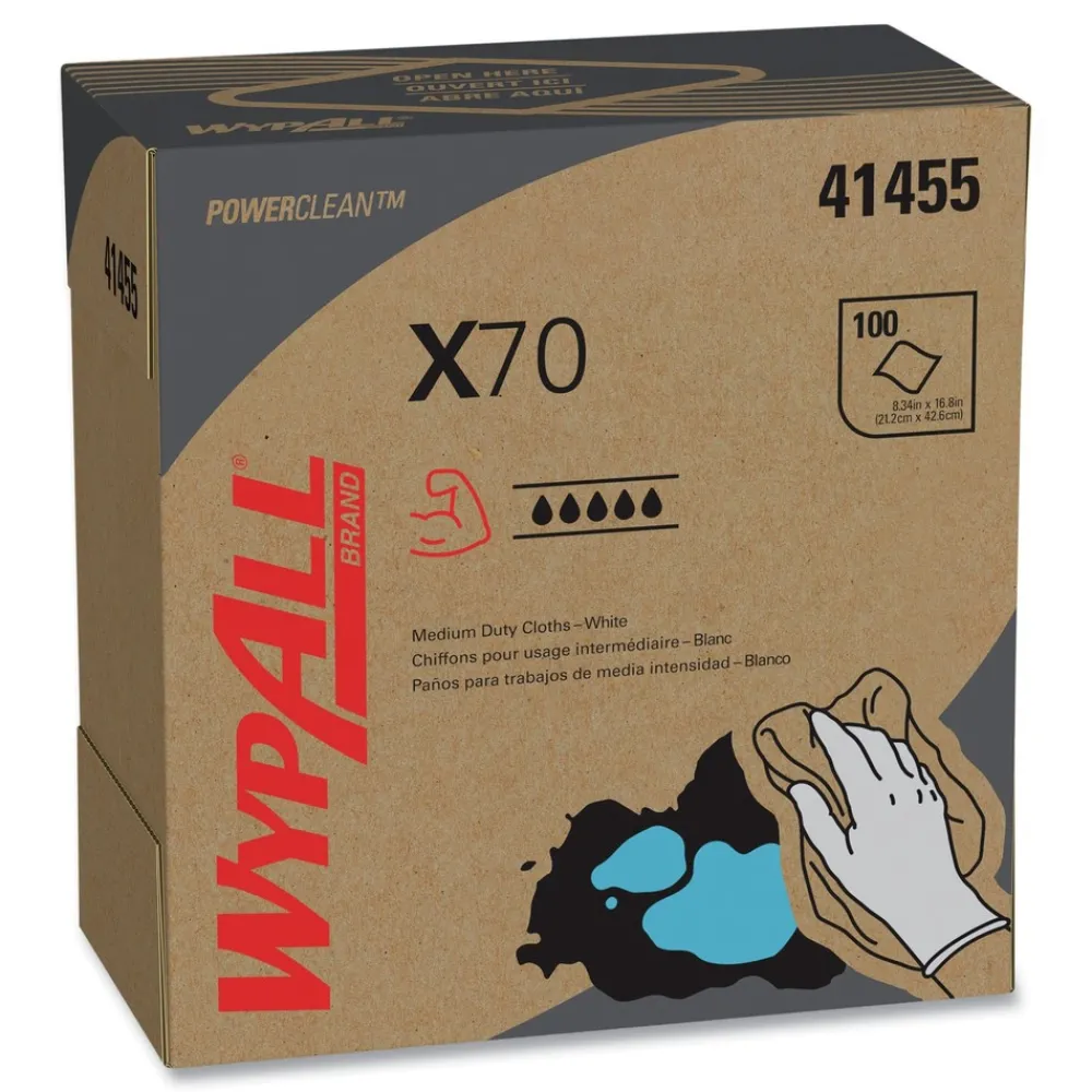 Hot X70 9-1/10 in. x 16-4/5 in. Cloths - White (100/Box 10 Boxes/Carton) Cleaning & Janitorial Supplies