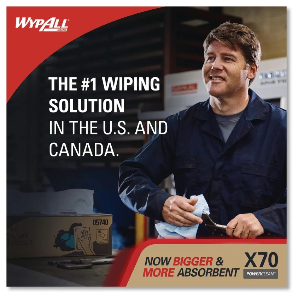 Hot X70 9-1/10 in. x 16-4/5 in. Cloths - White (100/Box 10 Boxes/Carton) Cleaning & Janitorial Supplies