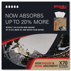 Hot X70 9-1/10 in. x 16-4/5 in. Cloths - White (100/Box 10 Boxes/Carton) Cleaning & Janitorial Supplies