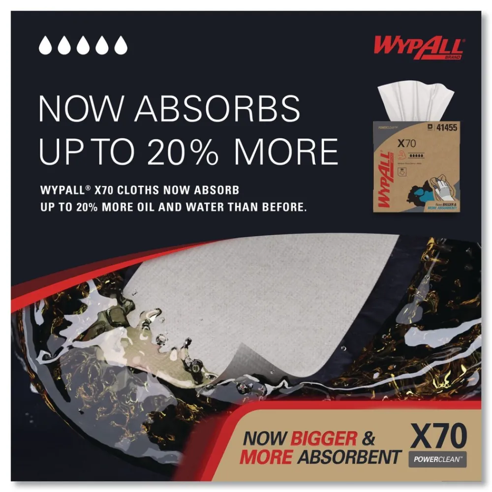 Hot X70 9-1/10 in. x 16-4/5 in. Cloths - White (100/Box 10 Boxes/Carton) Cleaning & Janitorial Supplies