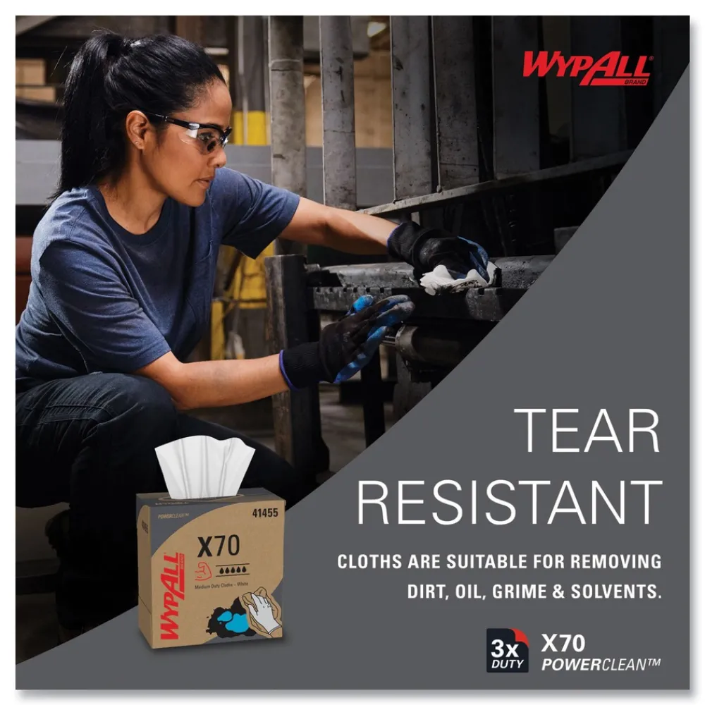 Hot X70 9-1/10 in. x 16-4/5 in. Cloths - White (100/Box 10 Boxes/Carton) Cleaning & Janitorial Supplies