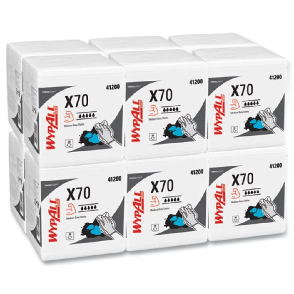 Hot X70 1/4-Fold 12-1/2 in. x 12 in. Cloths - White (76/Pack 12 Packs/Carton) Cleaning & Janitorial Supplies