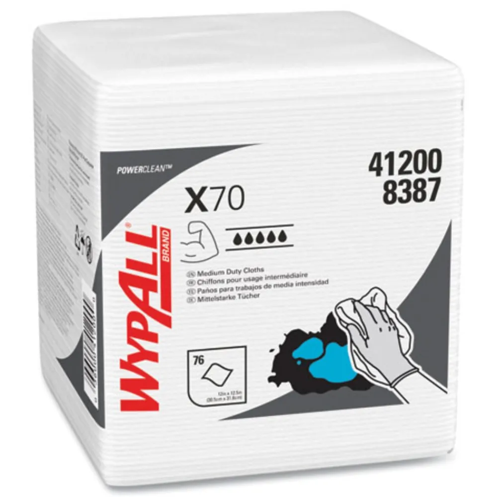 Hot X70 1/4-Fold 12-1/2 in. x 12 in. Cloths - White (76/Pack 12 Packs/Carton) Cleaning & Janitorial Supplies