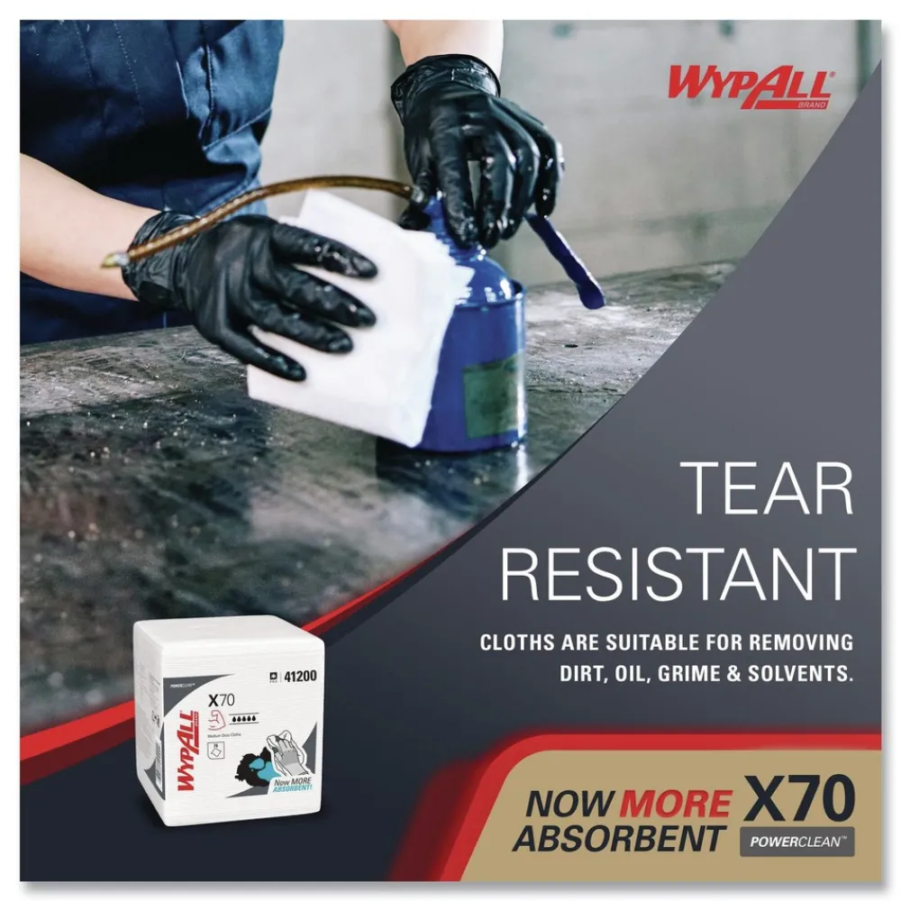 Hot X70 1/4-Fold 12-1/2 in. x 12 in. Cloths - White (76/Pack 12 Packs/Carton) Cleaning & Janitorial Supplies