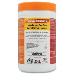 Sale 6 in. x 8 in. 1-Ply Food Service No Rinse Surface Sanitizing Wipes - White (6/Carton) Cleaning & Janitorial Supplies
