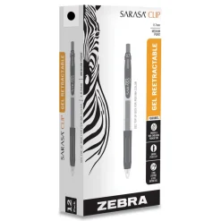 Hot 0.7 mm Medium Sarasa Retractable Clip Gel Pen - Black Ink, Clear/Black Barrel (1-Dozen) Pens, Pencils & Markers