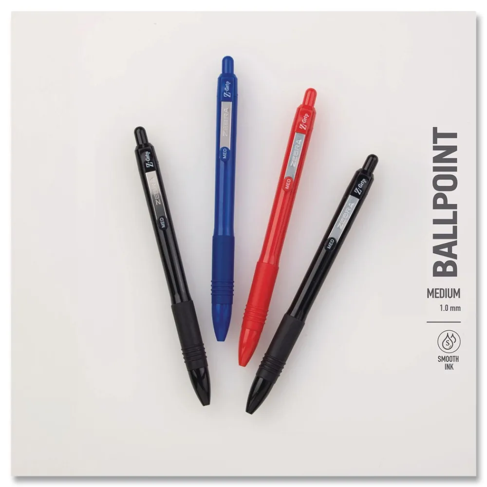 New 20630 Z-Grip Medium 1 mm Recycled Retractable Ballpoint Pen - Red Ink/Red Barrel (1-Dozen) Pens, Pencils & Markers