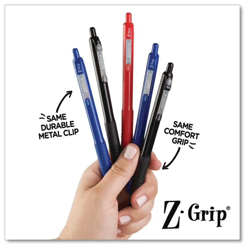 New 20630 Z-Grip Medium 1 mm Recycled Retractable Ballpoint Pen - Red Ink/Red Barrel (1-Dozen) Pens, Pencils & Markers