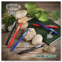New 20630 Z-Grip Medium 1 mm Recycled Retractable Ballpoint Pen - Red Ink/Red Barrel (1-Dozen) Pens, Pencils & Markers