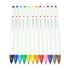Outlet ClickArt Fine 0.6 millimeter Retractable Porous Point Pen - Assorted Ink/White Barrel (36/Pack) Pens, Pencils & Markers