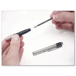Clearance F-301 Ballpoint Pen, Retractable, Fine 0.7 mm, Black Ink, Stainless Steel/Black Barrel Pens, Pencils & Markers