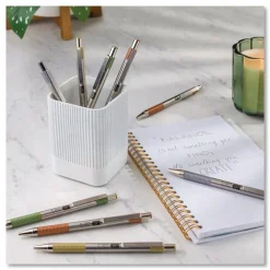 Best F-301 Signature Series Fine 0.7 mm. Retractable Ballpoint Pen - Black Ink/Assorted Earthy Tones Barrel (4/Pack) Pens, Pencils & Markers