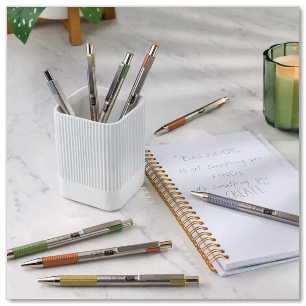 New F-301 Signature Series Earthy Tones Fine 0.7 mm. Retractable Ballpoint Pen - Black Ink/Terracotta Barrel (4/Pack) Pens, Pencils & Markers