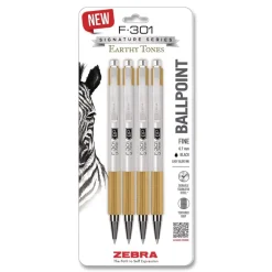 Hot F-301 Signature Series Earthy Tones Fine 0.7 mm. Retractable Ballpoint Pen - Black Ink/Sandstone Barrel (4/Pack) Pens, Pencils & Markers
