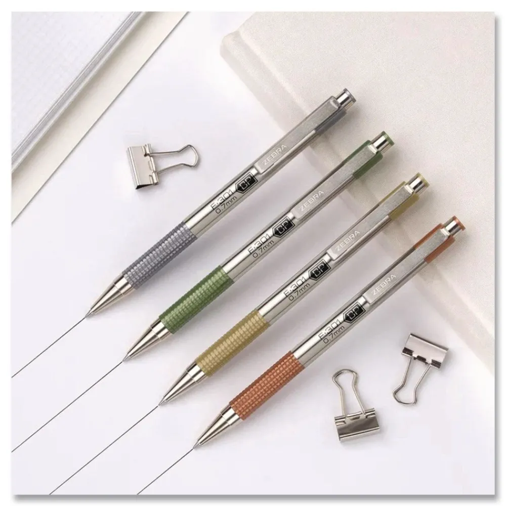 Discount F-301 Signature Series Earthy Tones Fine 0.7 mm. Retractable Ballpoint Pen - Black Ink/Pewter Barrel (4/Pack) Pens, Pencils & Markers