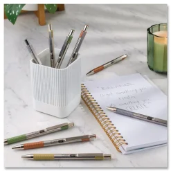 Discount F-301 Signature Series Earthy Tones Fine 0.7 mm. Retractable Ballpoint Pen - Black Ink/Pewter Barrel (4/Pack) Pens, Pencils & Markers